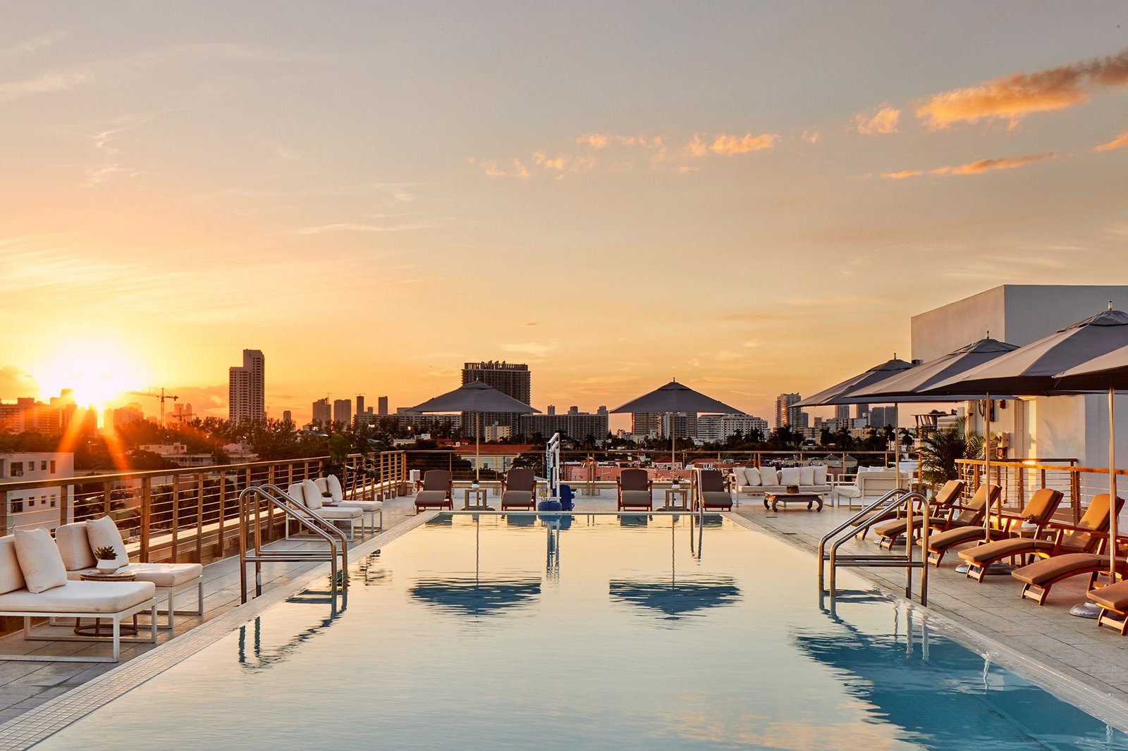 Modern rooftop swimming pool